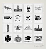 Manchester personalised illustrated wall art