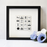Manchester personalised illustrated wall art