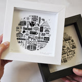 Manchester black and white framed mini-print