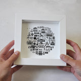 Brighton black and white framed mini-print