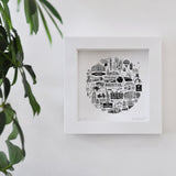 Bristol black and white framed mini-print