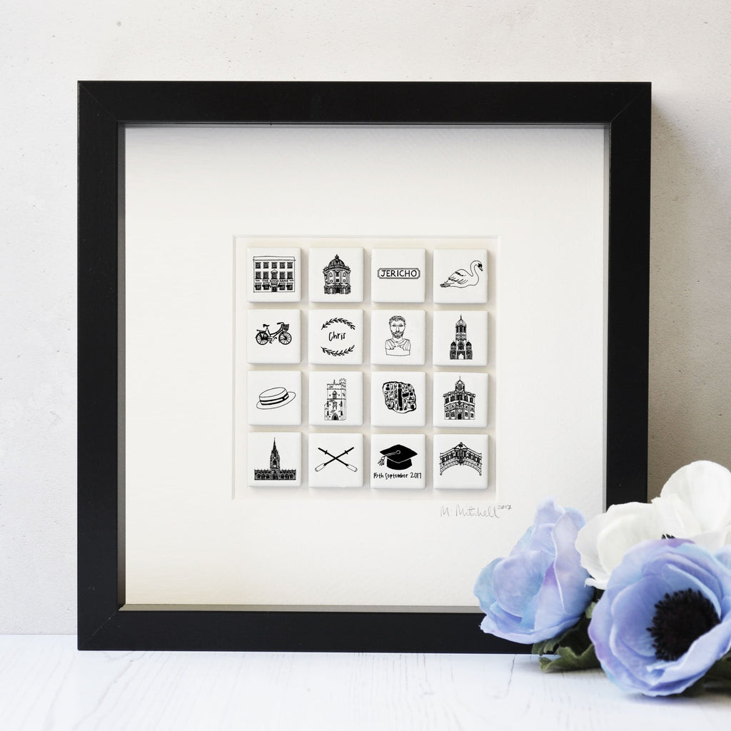 Oxford personalised illustrated wall art