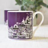 Hove purple illustrated mug