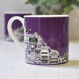 Hove purple illustrated mug